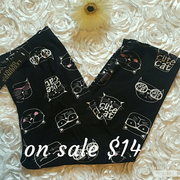 Leggings Depot Pants - Cool cats capri leggings os